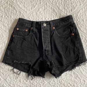Levi 501 Cutoff Black Denim Shorts
